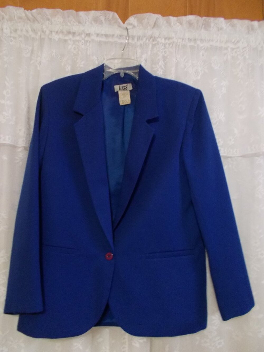 Vintage Lucia women's royal blue dress/suit jacket, size 10, fully lined